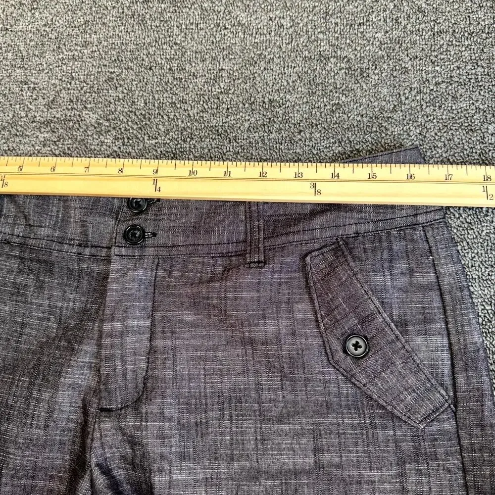 Y2K‎ Daisy Fuentes Shorts Women's 6 Gray Onyx Crosshatch Stretch Pockets Casual